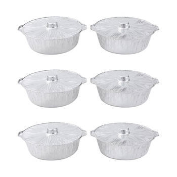 12pc Lemon & Lime Thick and Strong Foil BBQ Pot with Lid 5.5L 34cm