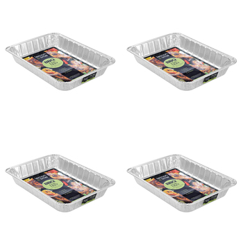 24PK Lemon & Lime Foil Baking Tray Rectangle Large 45x34cm - Silver