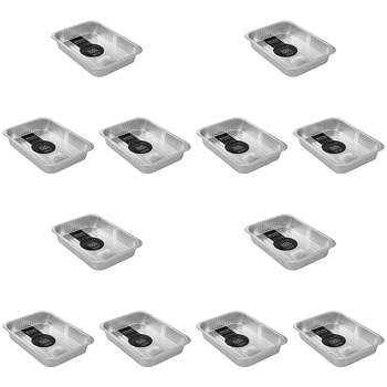 12PK Lemon & Lime Premium Smooth Wall Foil Tray 37x27cm - Silver