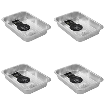 24PK Lemon & Lime Premium Smooth Wall Foil Tray 37x27cm - Silver
