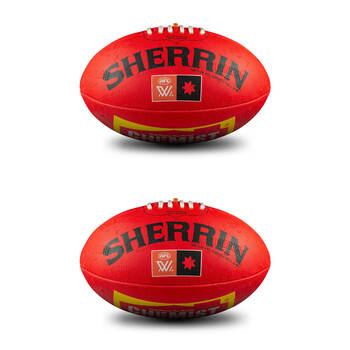 2PK Sherrin AFLW Replica All Surface Synthetic Rubber Football Size 4 Red