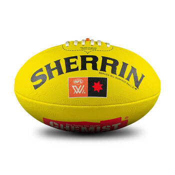 Sherrin AFLW Replica All Surface Synthetic Rubber Football Size 4 Yellow