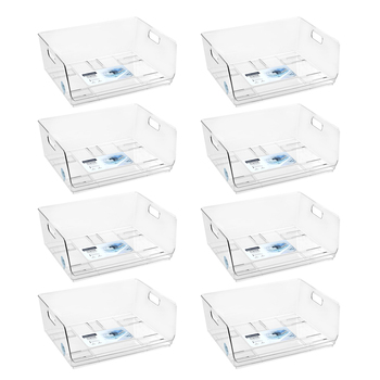 8PK Boxsweden Crystal Stacking Bin Large 40.5x30.5cm- Clear