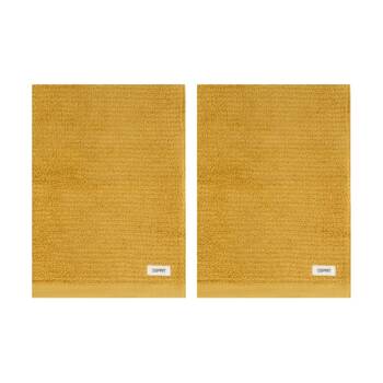 2PK Esprit 600GSM Porto Ribbed Combed Cotton Bath Towel 68x137cm Honey Yellow