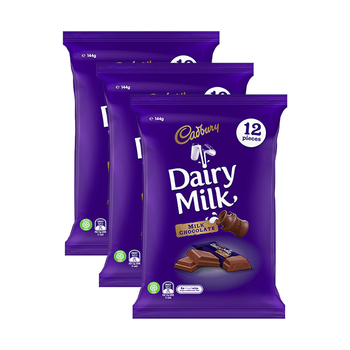 3x 12pc Cadbury 144g Dairy Milk Chocolate Sharepack