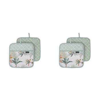 2x 2pc Ladelle Panama Pot Holder Heat-Resistant Pad/Mitt Reusable/Washable