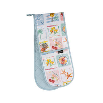 Ladelle Capri Double Cotton Oven Cooking Mitt Pot Holder Heat Resistant Glove