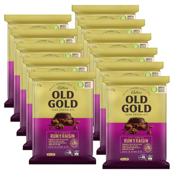 11pc Cadbury Old Gold Rum & Raisin Block 315g Chocolate Confectionery