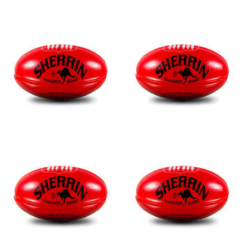 4PK Sherrin Soft Foam Mini AFL Indoor Recreational Play Replica Football Red