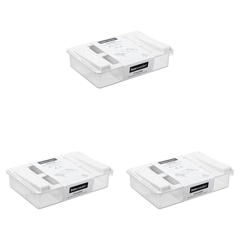3PK Boxsweden 32.5cm Crystal Undershelf Fridge Drawer Large - White