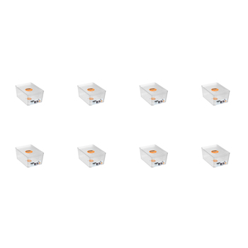 8PK Boxsweden Crystal Tidy Box Container w/ Lid 1.5L/17.5cm - Clear