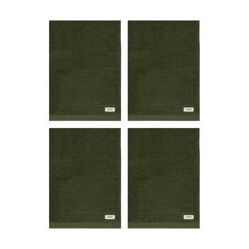 4PK Esprit 800GSM Porto Cotton Ribbed Bathroom Bath Mat Olive Khaki Green