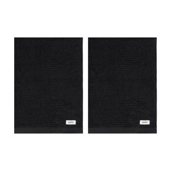 2PK Esprit 800GSM Porto Cotton Ribbed Bathroom Bath Mat 50x80cm Onyx Black
