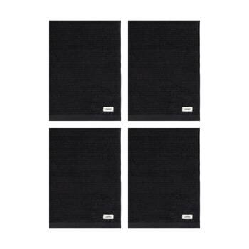 4PK Esprit 800GSM Porto Cotton Ribbed Bathroom Bath Mat 50x80cm Onyx Black