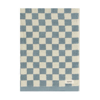 Esprit 800GSM Zenith Bathroom Cotton Bath Mat Checkered Chambray Blue