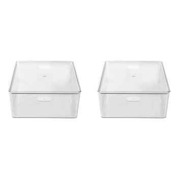 2PK Boxsweden Crystal Tidy Box Container w/ Lid 24L/54cm - Clear