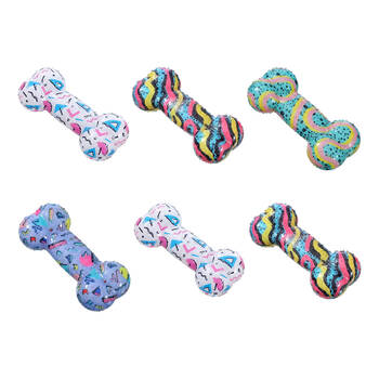 6PK Paws & Claws Dazzle Bone TPR Rubber Chew Toy 16.5x7.5x4cm Assorted