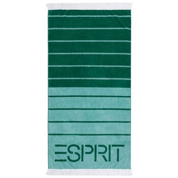 Esprit Solara Cotton Beach Towel 400gsm 80cm x 160cm Green Stripes