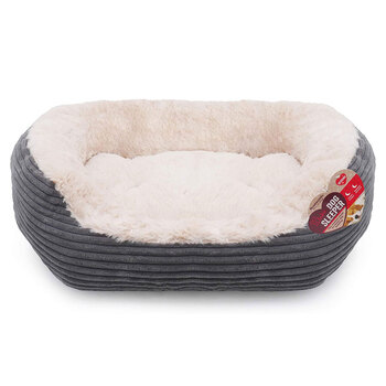 Rosewood 40 Winks Dog Sleeper Grey Jumbo Cord/Plush Pet/Dog Bed 51cm