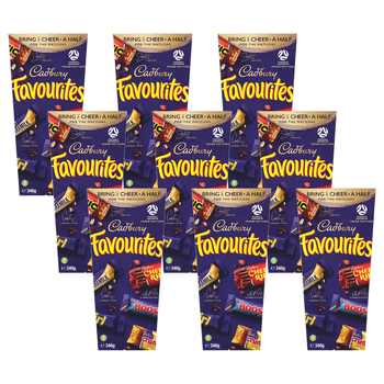 9PK Cadbury Favourites 340g Chocolate Confectionery Assorted Flavours