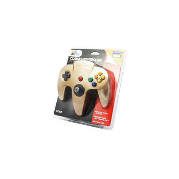 TTX Tech N64 Wired Video Game Controller Replica - Gold