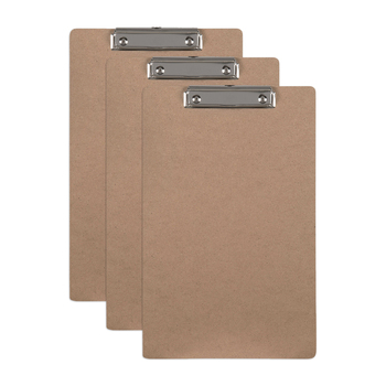 3PK Marbig Masonite Foolscap Clipboard w/ Small Metal Clip