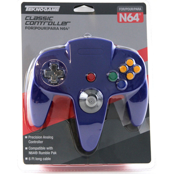 Teknogame Nintendo 64 Controller Replica Video Game Accesories Blue