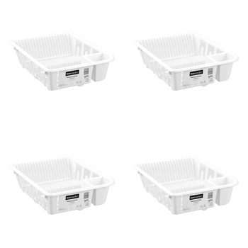 4PK Boxsweden 45.5cm Heavy Duty Dish Rack Kitchen Organiser - White