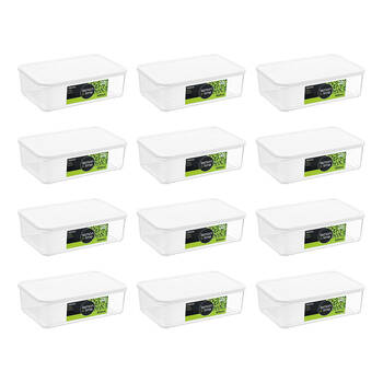 12PK Lemon & Lime Fridge Food Storer Container 900ml 18x12x5.6cm