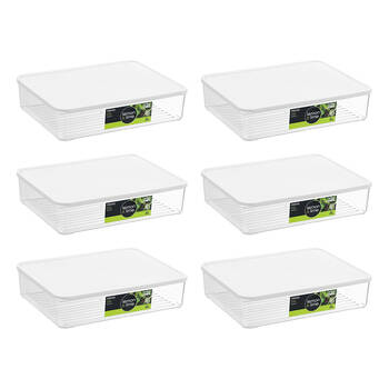 6PK Lemon & Lime Fridge Food Storer Container 2L 24x18x5.6cm