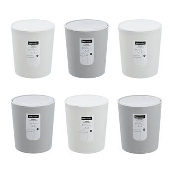 6PK Boxsweden Touch Swing Home/Office Bin Round 2.7L Assorted