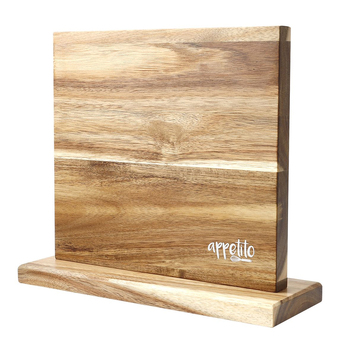 Appetito Double Sided Magnetic Knife Block Acacia Wood