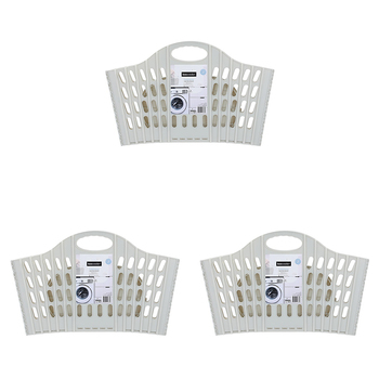 3PK Boxsweden Foldaway Laundry Hamper Basket 52x39cm - Assorted