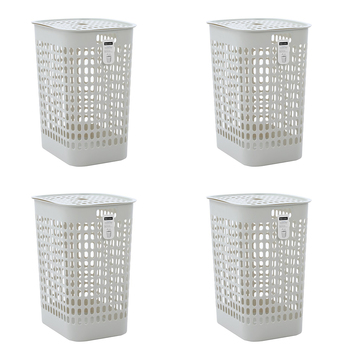 4PK Boxsweden 58L Laundry Lidded Basket Hamper Large - Assorted