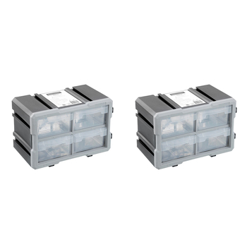 2PK Boxsweden Garaz 4-Drawer Storage Organiser 29.5x19.5cm - Grey