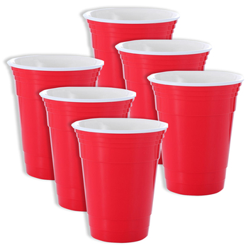 6PK Lemon And Lime 475ml Reusable College Party Cup 