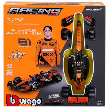 Bburago 2024 Race Model Kit F1 McLaren MCL38 #81 - Piastri with Helmet 1:24