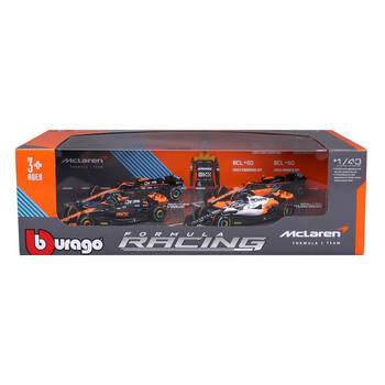 4pc Bburago McLaren #4 Norris Gift Pack Formula 1 Car Toy 1:43 Orange/Black