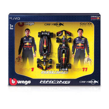 2pc Bburago 2024 Red Bull Racing RB20 Gift Pack Formula 1 Car Toy 1:43