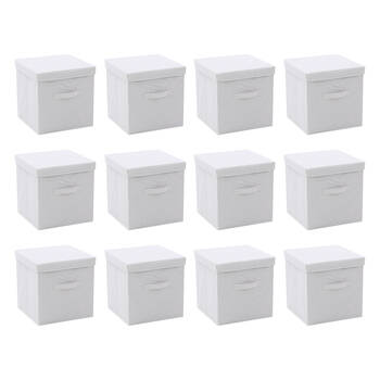 12PK Boxsweden Kloset Linen Foldable Storage Box with Lid 30x30x30cm
