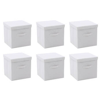 6PK Boxsweden Kloset Linen Foldable Storage Box with Lid 30x30x30cm