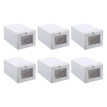 6PK Boxsweden Kloset Linen Foldable Shoe Box 38x25x20cm