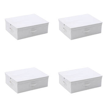 4PK Boxsweden Kloset Linen Storage Underbed Box with Lid 55x44x18cm
