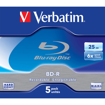 5PK Verbatim BD-R 25GB 6x Speed Blank Disc w/ Jewel Case