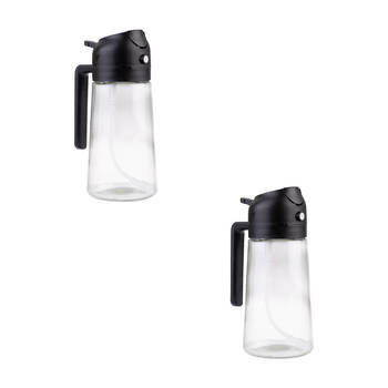 2PK Appetito Dual Function Oil Sprayer & Pourer Dispenser Kitchen Gadget - Black