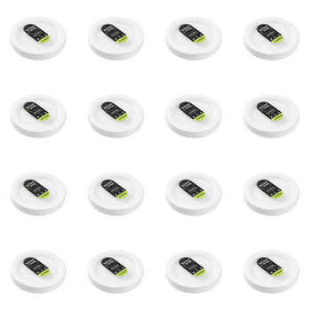400pc Lemon & Lime Reusable Plastic Side Plate Round 18cm - White