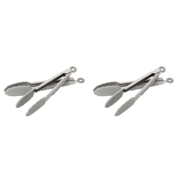 2 x 2pc Wiltshire Mini Silicone Kitchen Serveware Tongs 18cm