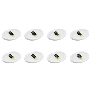 160pc Lemon & Lime Reusable Plastic Oval Plate 31x24.5cm - White