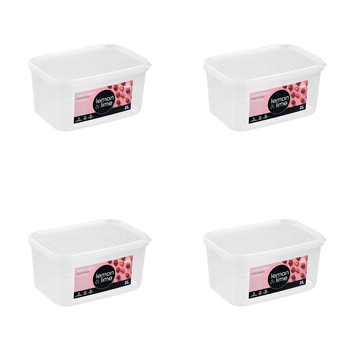 24PK Lemon & Lime 2L Simple Fresh Food Reusable Container - Clear