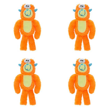 4PK Paws & Claws Monster Ziggle Soft Plush Pet/Dog Toy 34cm Assorted